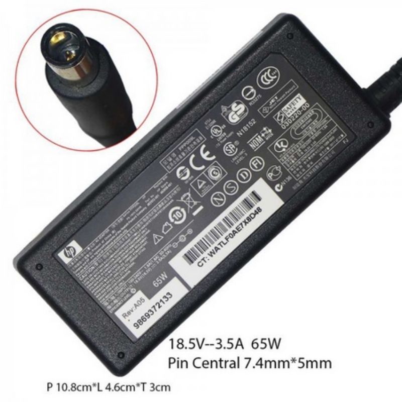 Charger Laptop HP Compaq 1000 CQ20 CQ32 CQ35 CQ40 CQ42 CQ45 CQ50 CQ60 CQ61 4310S 4320S 18.5V 3.5A 65W Original Colokan Jarum