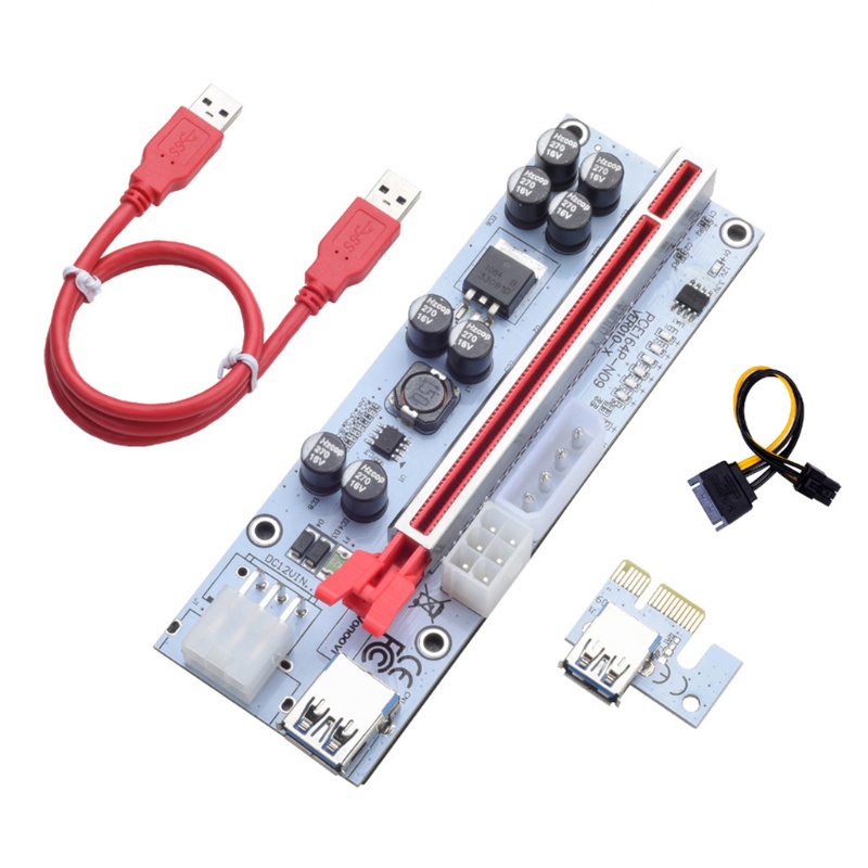 Kabel Ekstensi Kartu Grafis btsg GPU PCI E 1X Ke 16xAdapter 6Pin Untuk Penambang BTC