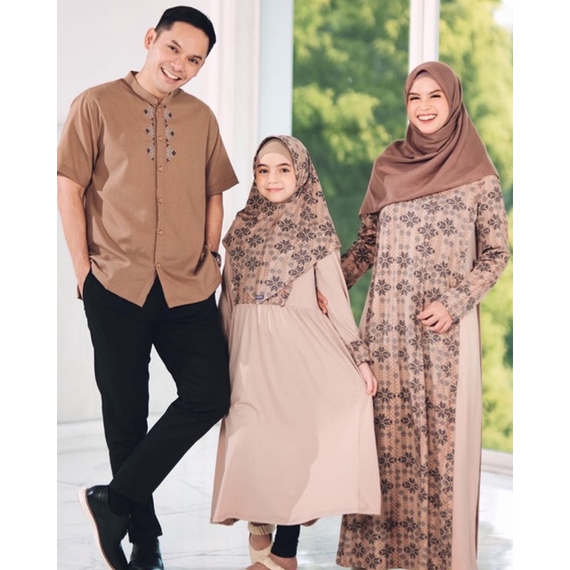 Baju Muslim Couple Keluarga Sarimbit Wanala Elzatta Hijab ori