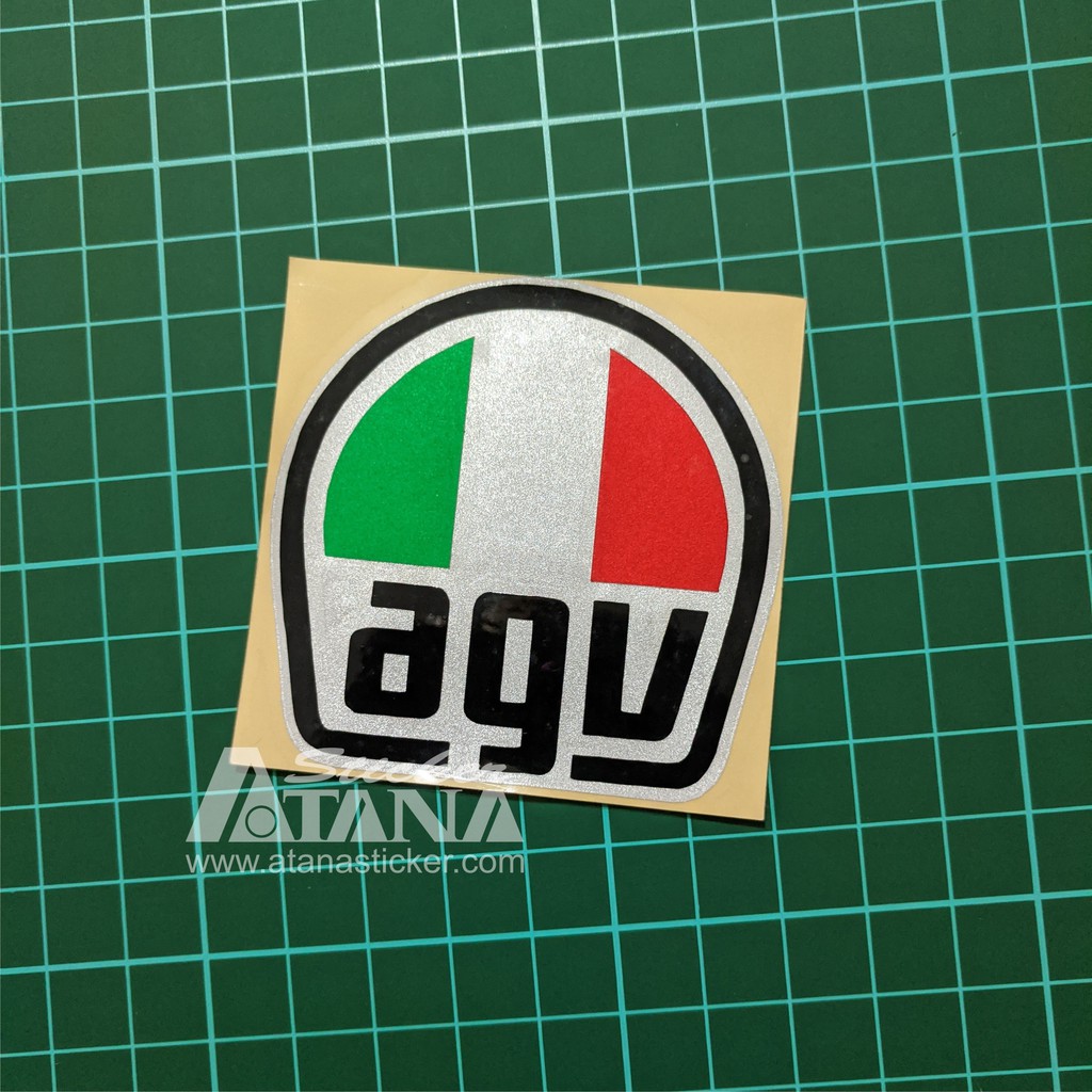 Stiker Cutting Reflective Emblem Logo AGV Helmets Helm Italia