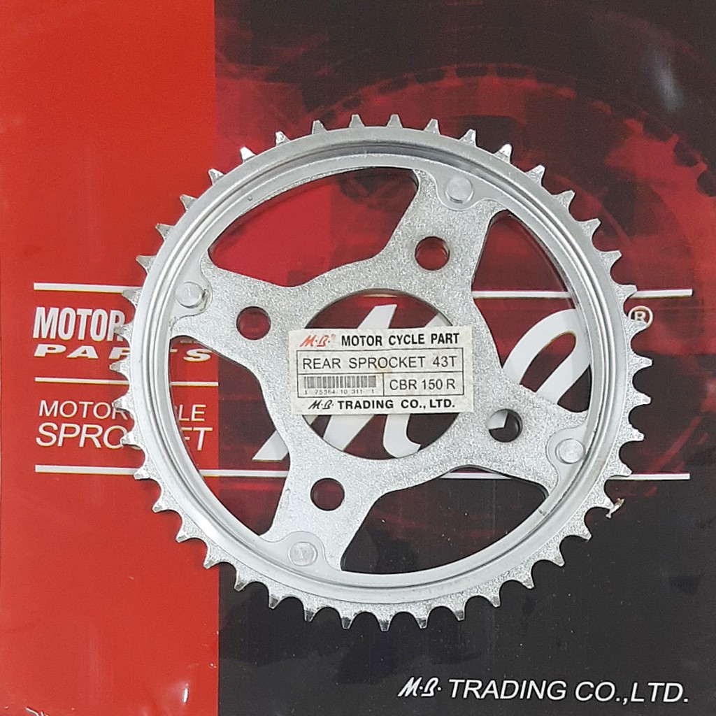GEAR GIR GER BELAKANG REAR SPROCKET MB 43T HONDA CBR 150 R