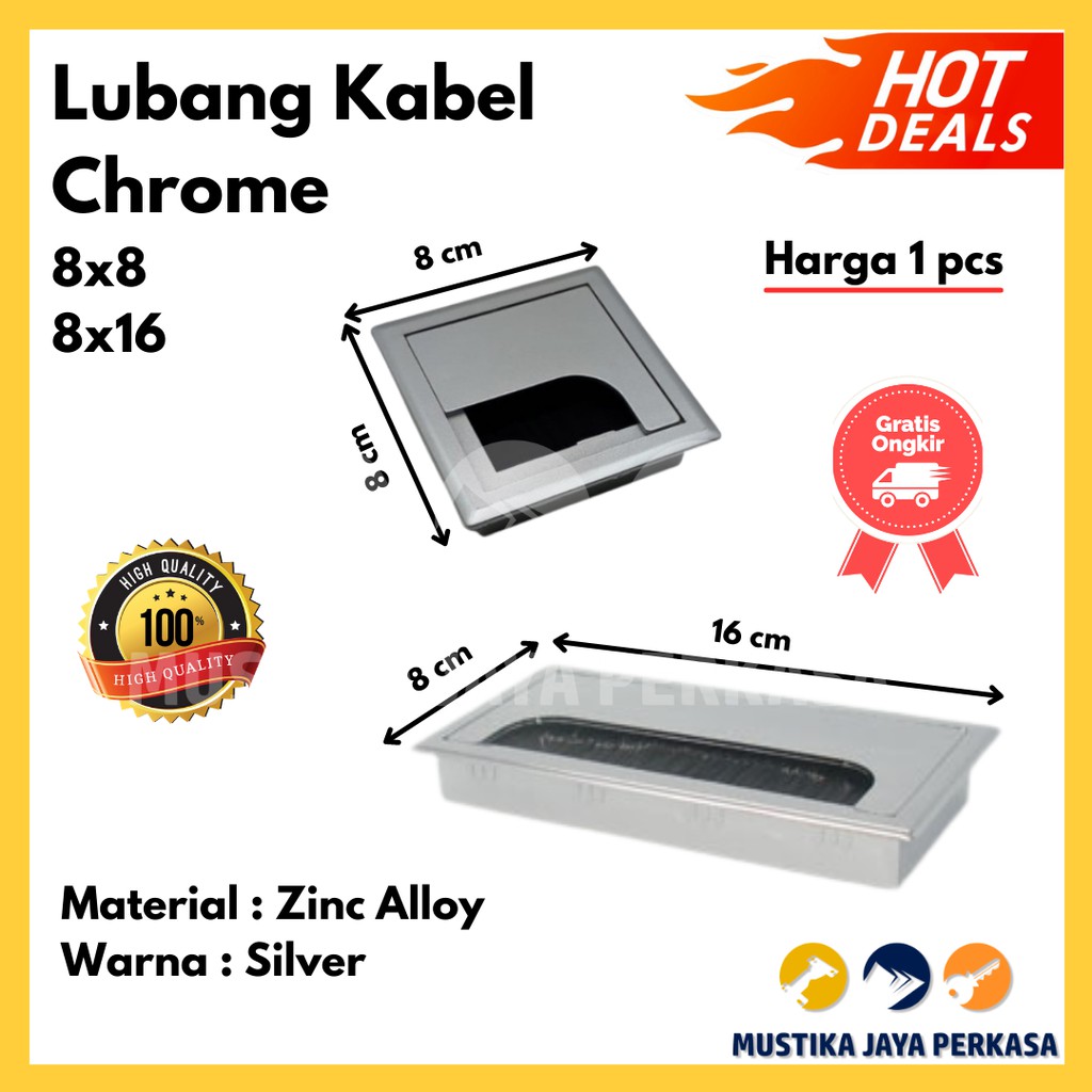 Lubang Udara Kabel Lemari Meja Chrome Silver Lubang Hawa