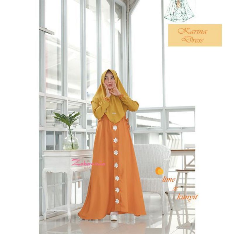 Baju Gamis Karina Set Dress Original by Zabannia
