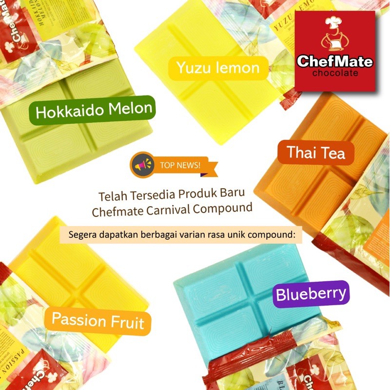 

CHEFMATE CARNIVAL CHOCOLATE COMPOUND 500G (Coklat Batang/ Cokelat Blok)