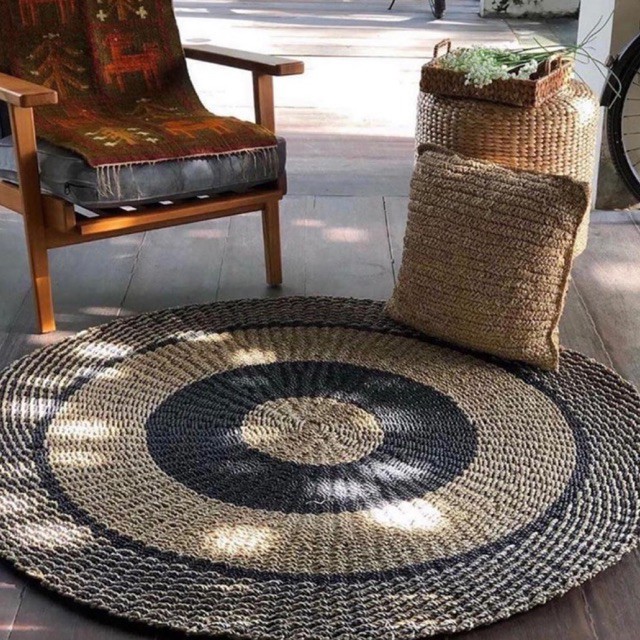 Karpet Bulat Seagrass 120cm | Rug Floormat Aesthetic