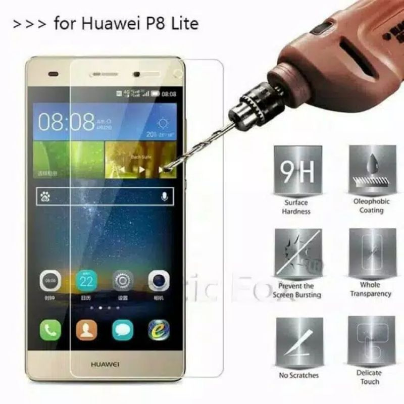 Tempered Glass Huawei P8 Lite Tempered Glass kaca Huawei p8 Lite