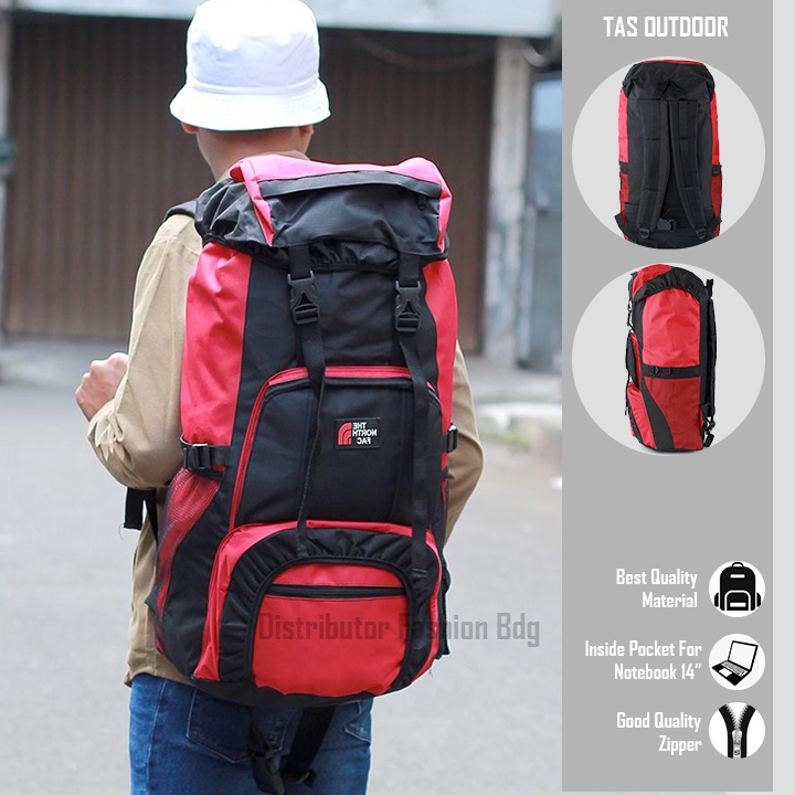 Tas Gunung 60 Liter Ransel Keril 60L Merah 118