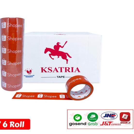 

☺ Lakban Printing Toko Orange KSATRIA Tape 80 Yard (1 Slop) ➼