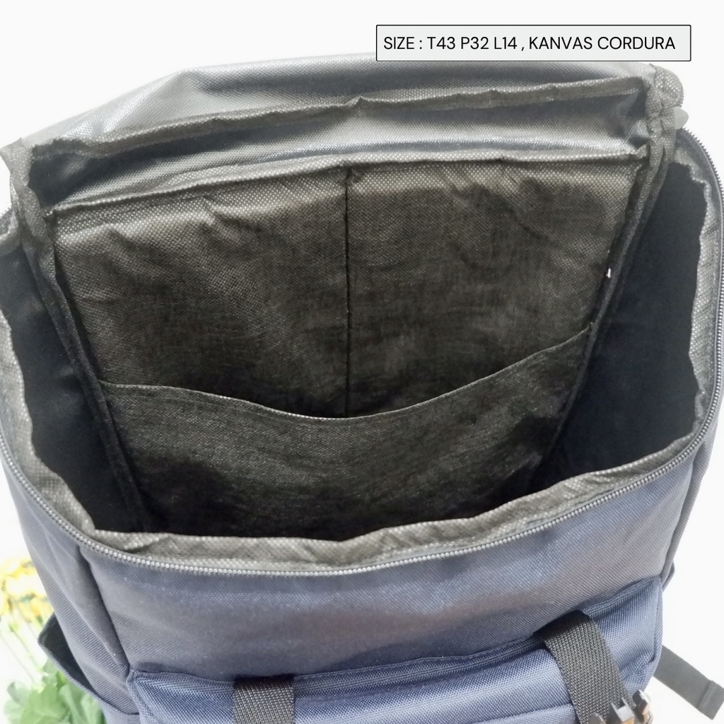 BISA COD tas ransel pria cowok anak dewasa sekolah kantor backpack gesper tutup kanvas cordura murah