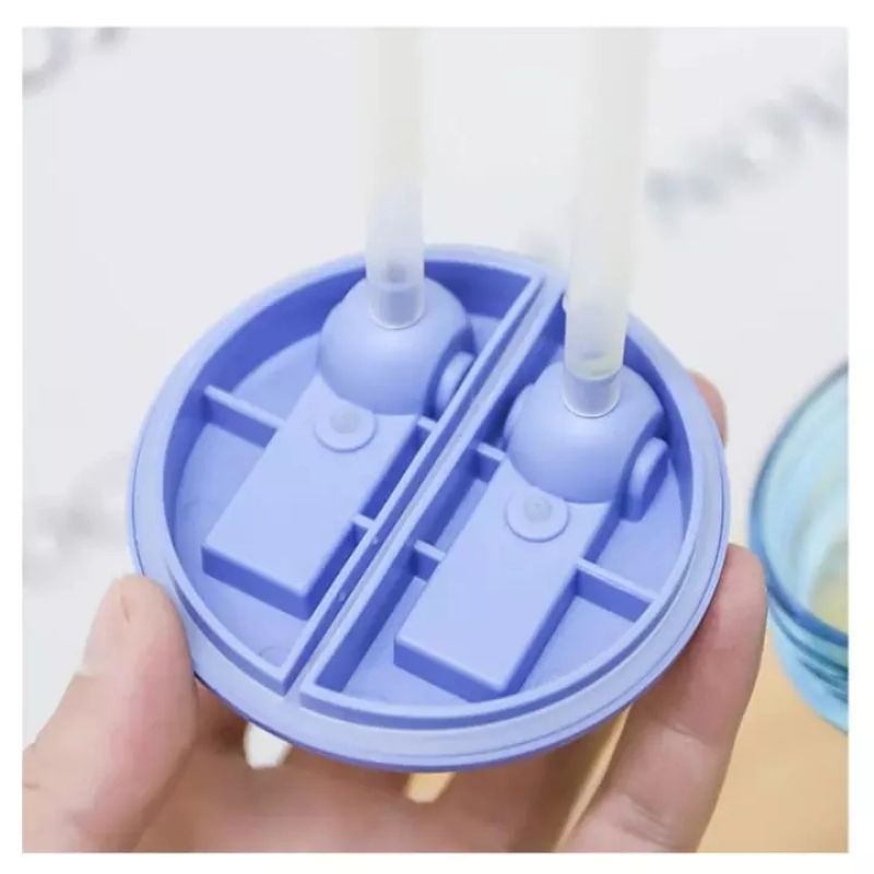 BOTOl mINUM/tempat minum duet anak 2in1+stiker couple bottle 420ml kado unik-2