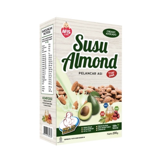 Afis Life Susu Almond Milk Creamy Avocado Alpukat Pelancar Asi Booster 200ml