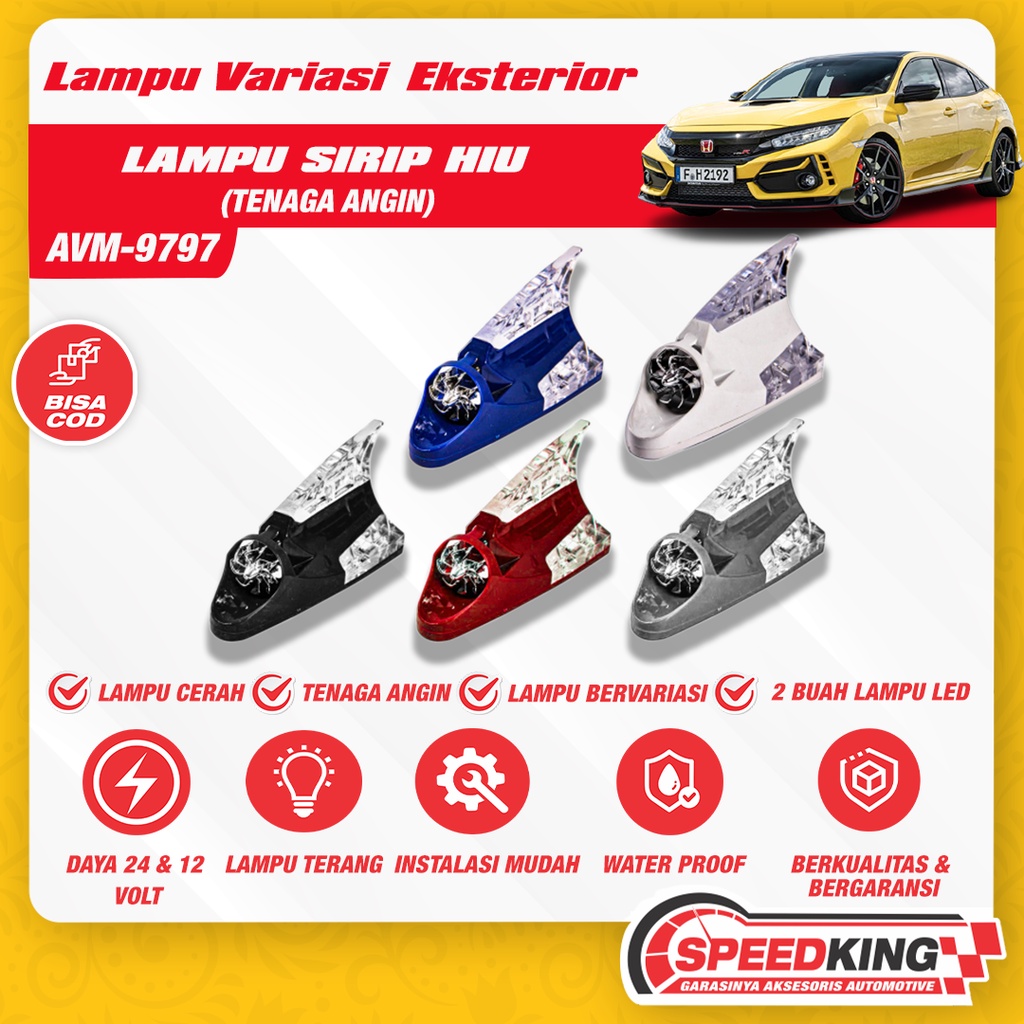 Lampu Aksesoris Mobil Pick up Lampu Tenaga Angin Sirip Hiu LED Variasi Aksesoris exterior mobil L300