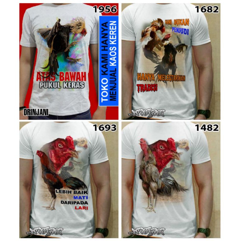 Kaos 3d ayam jago bangkok petarung 1