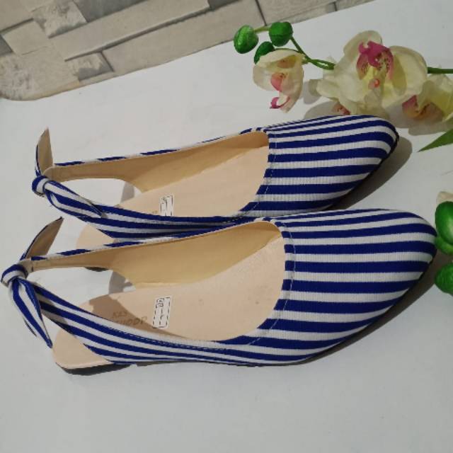 Kita shopping sepatu balet model karet belakang motif salur