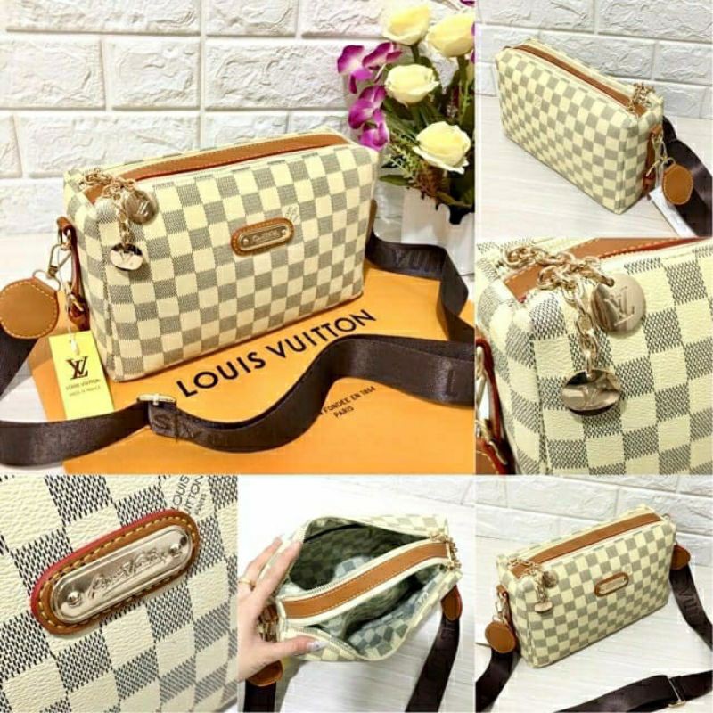 TAS SELEMPANG LV KARDHASIAN 2 RUANG PREMIUM