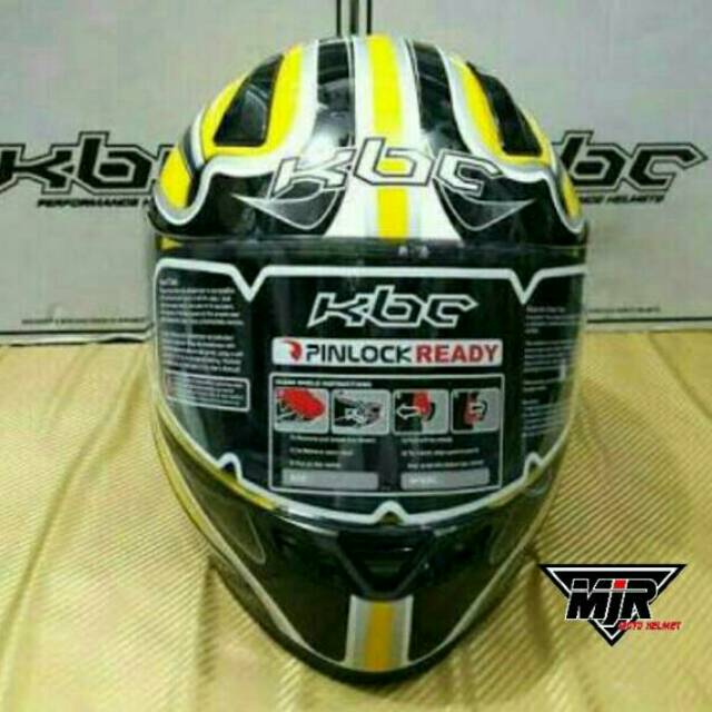 Helm KBC V Euro Yellow Black Helm Full Face