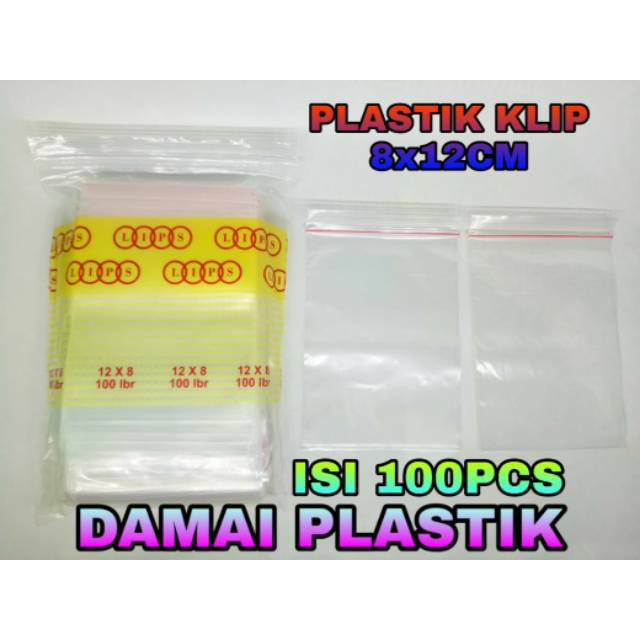 Plastik KANTONG Klip Ziplcok Bag Clip  8x12 cm Sealer PE Bening Bungkus Obat Cabe Sambal 8 x 12