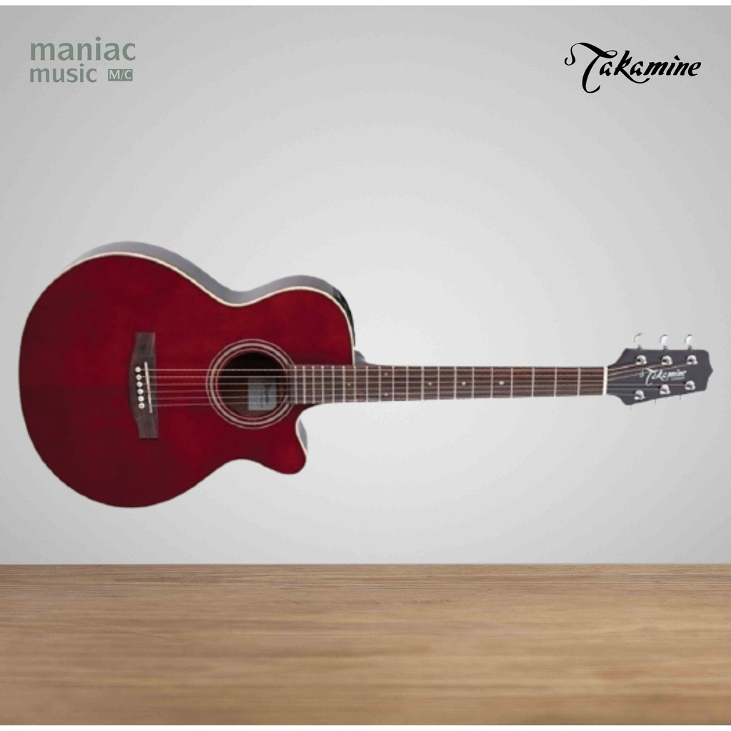 Takamine ED2FC WR - Gitar Akustik Elektrik. Top Spruce. Red Wine. Preamp