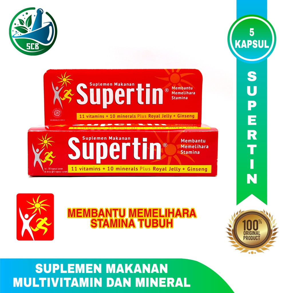Supertin - Multivitamin Dan Mineral (Per 1 Strip Isi 4 Kapsul)