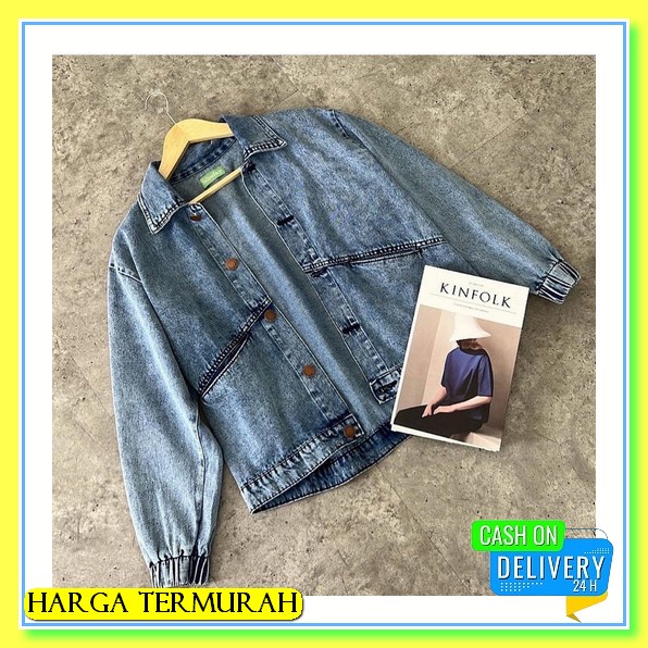 Jaket Jeans Wanita Dewasa Tanggung / Jaket Jeans Wanita Korea Oversize / Jaket Jeans Korean Style Cr