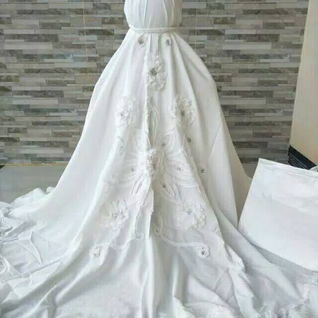 Mukena potongan dewasa putih besway free tas