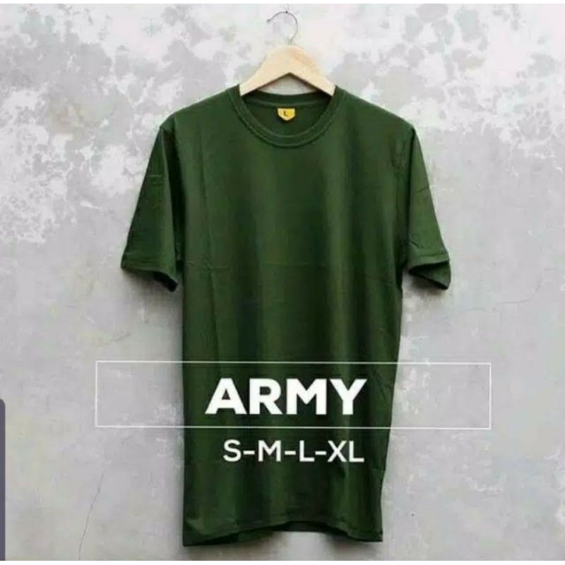 Kaos Polos Hijau Army catton 30s / Unisex/ Premium