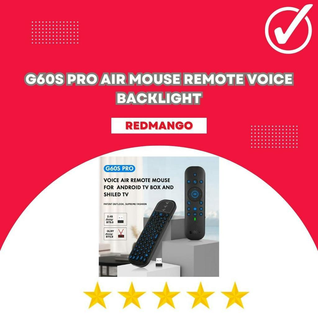 AKN88 - G60S PRO - 2.4G BT 5.0 Dual Design - Air Mouse Remote Voice Backlight