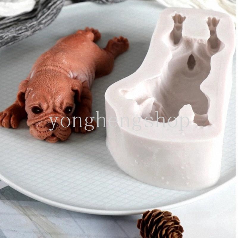 Cetakan Jelly Pudding Kue Bentuk Anjing 3d Bahan Silikon Untuk Dekorasi Pesta