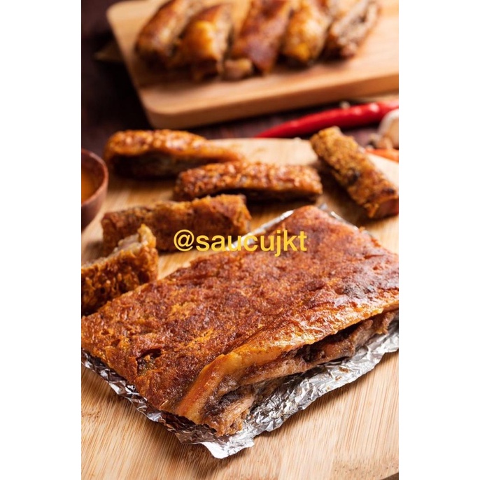 

[COD] Saucu Babi Panggang Bapang Asli Bangka Roasted Pork (1 Kg) [COD]