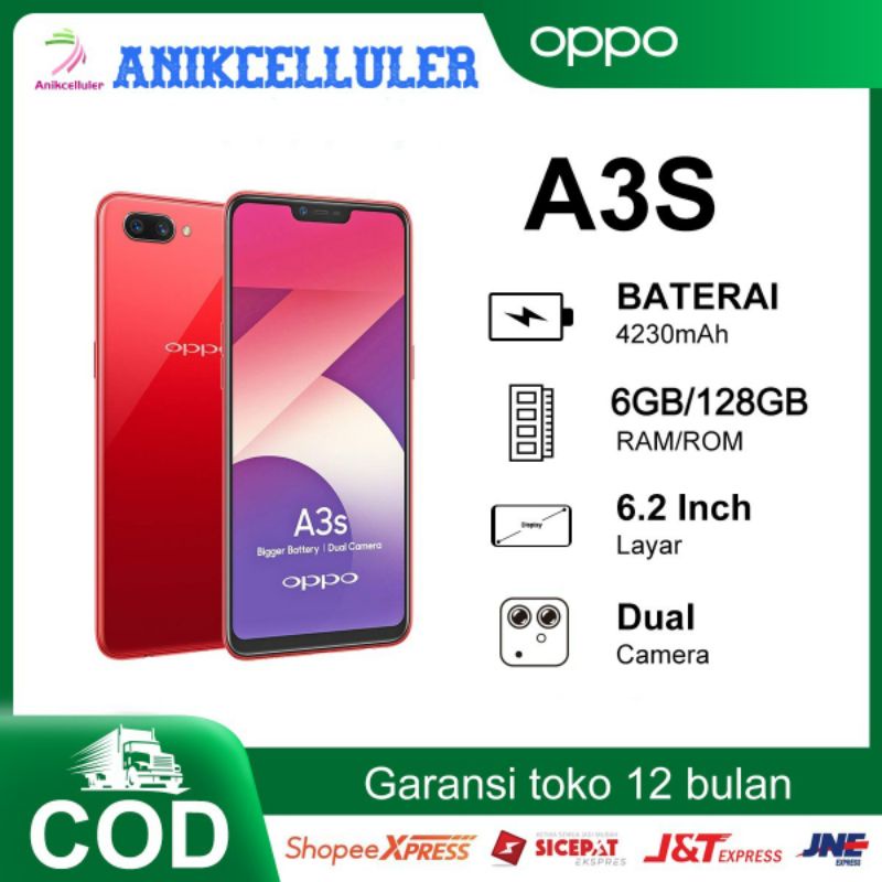 HP OPPO A3s 4GB/64GB Android Smartphone