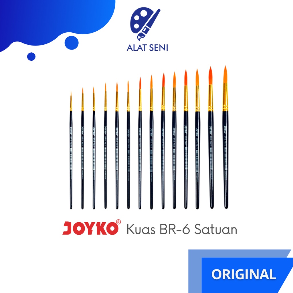 

Kuas Lukis Joyko BR-6 Round BR-10 Flat No.00-12 / Joyko Art Brush Round Flat No.00-12