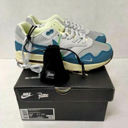 nike airmax 1 patta waves noise aqua - mettalic silver BNIB 100% original material guarantee