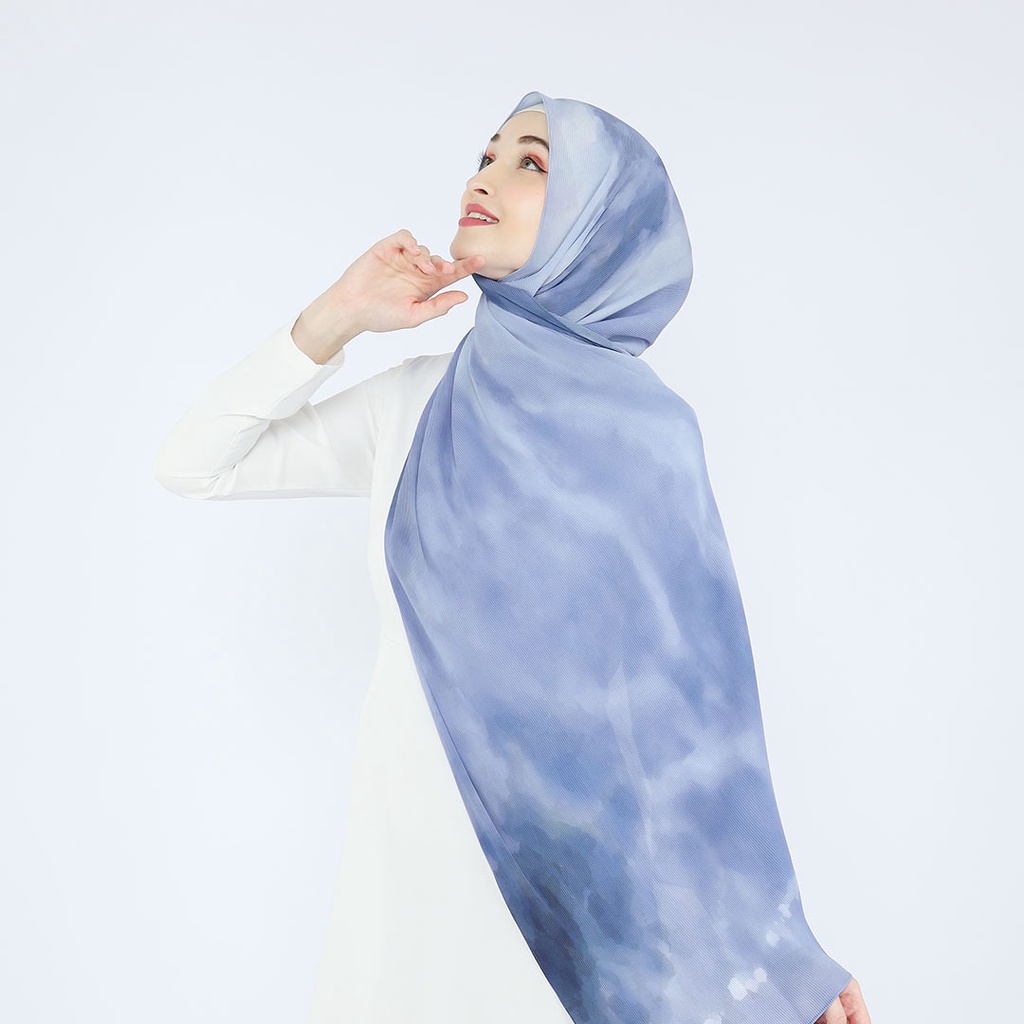 Jual Yucca Modest Limited Edition Marble Pleated Hijab Pashmina Jilbab Chiffon Shawl Plisket