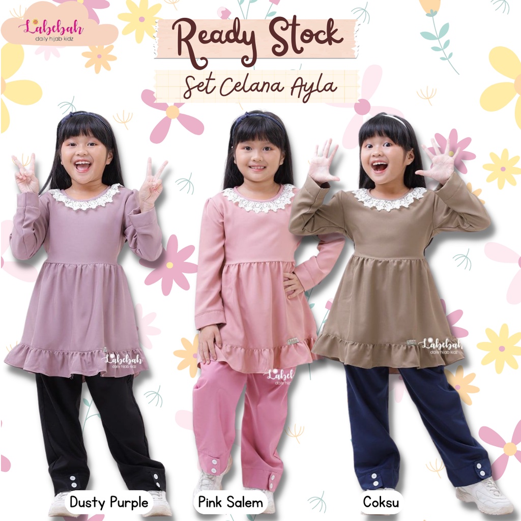 SETELAN CELANA ANAK PEREMPUAN USIA 5-9 TH BAHAN AUDI TWILL TOYOBO FODU