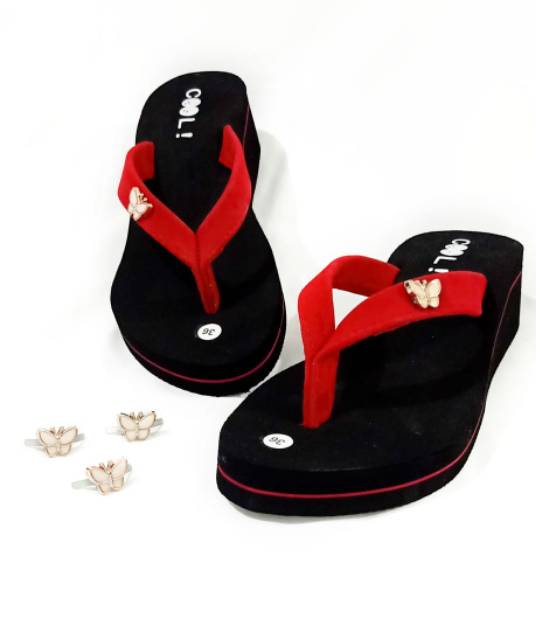 SANDAL WEDGES SPON ADELIA SANDAL WANITA SANDAL HAK TINGGI SANDAL HEELS SANDAL WANITA MURAH (VELVET KUPU)