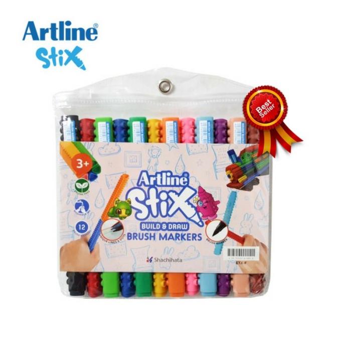 

[[COD]] TERMURAH ARTLINE STIX BRUSH MARKER SET 12 BRUSH PEN MARKER SPIDOL - TE PROMO Kode 1470
