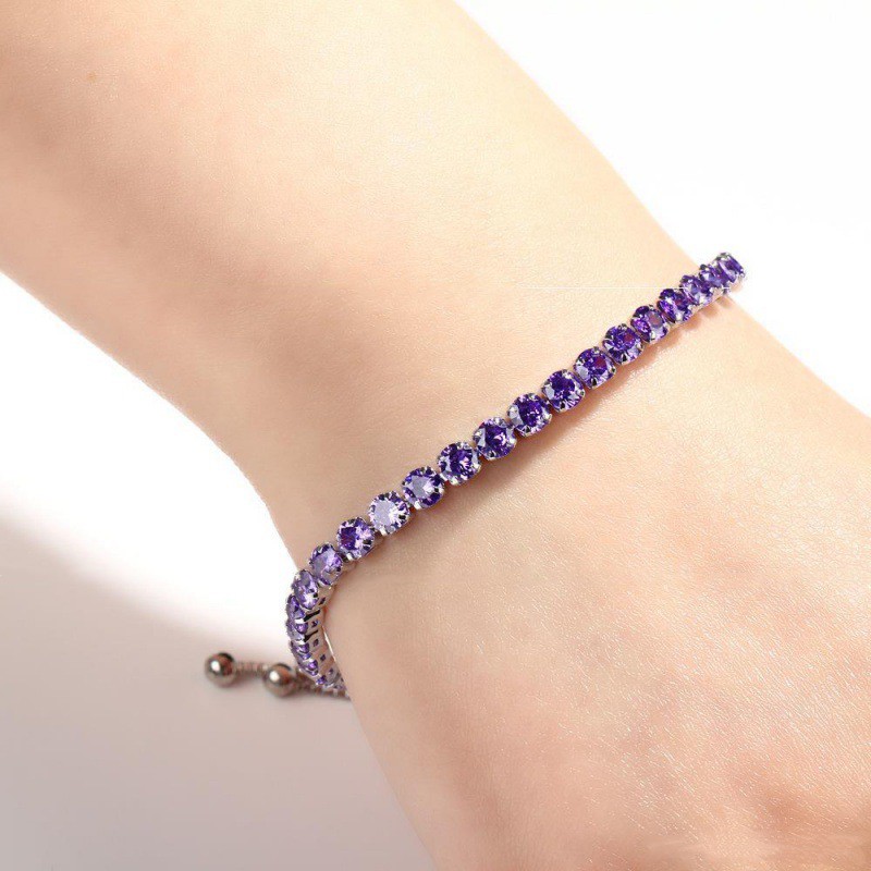 COD Gelang Serut Titanium Lapis emas permata Rantai Fashion Korea Gelang Wanita Aksesoris-5