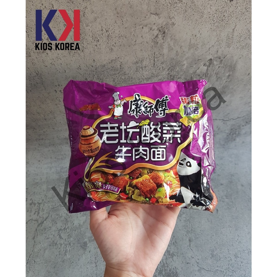 Master Kong Kang Shi Fu 康师傅 Pickled Vegetable Beef Instant Noodles - Mie Import China Rasa Sayuran