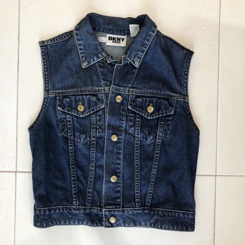 Jaket Jean Biru Tua DKNY Jaket Denim Kasul Jeans Jacket Blue Denim