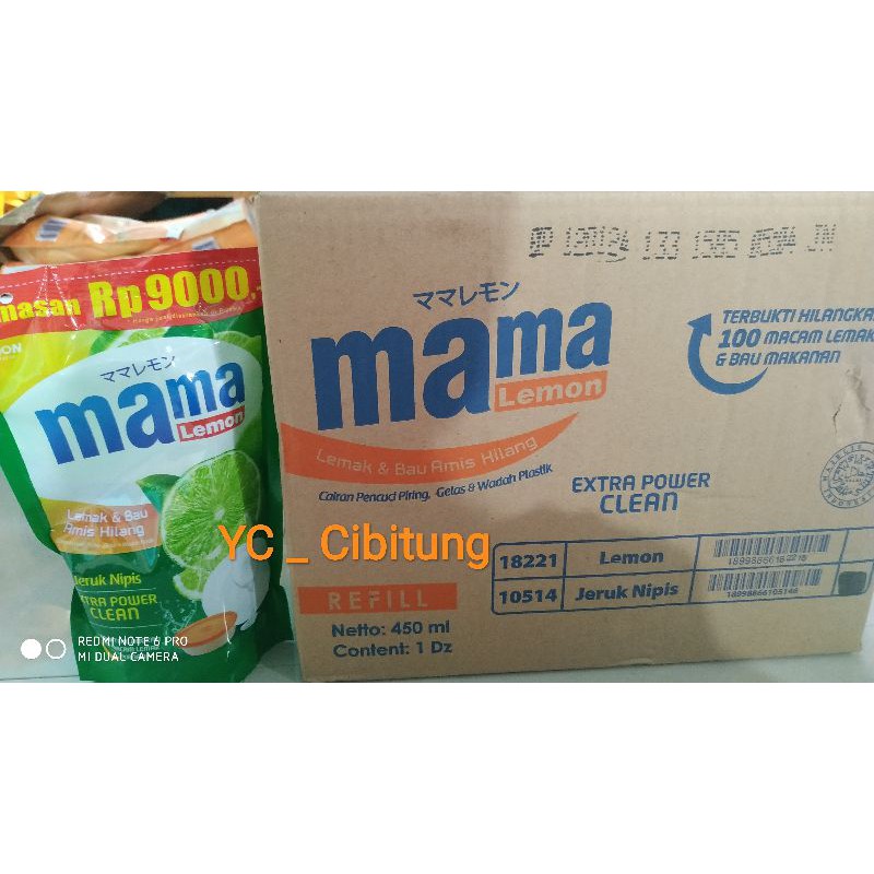 COD Mama Lemon Sabun Cuci Piring 450 ml Refill Jerul Nipis Extra Power Clean Hilagkan Lemak bau makanan