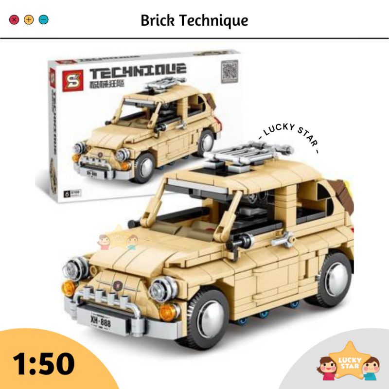 Block Mobil Rakit Brick Technique SY8100 Pull Back Car Pullback Lego Koleksi