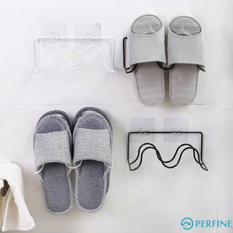 Biu Household Double Wrought Iron Shoes Rack Bathroom Slippers Shelf Diy Shoe Bracket Wall Mounted Shoe Storage Rack Cl Shopee Indonesia