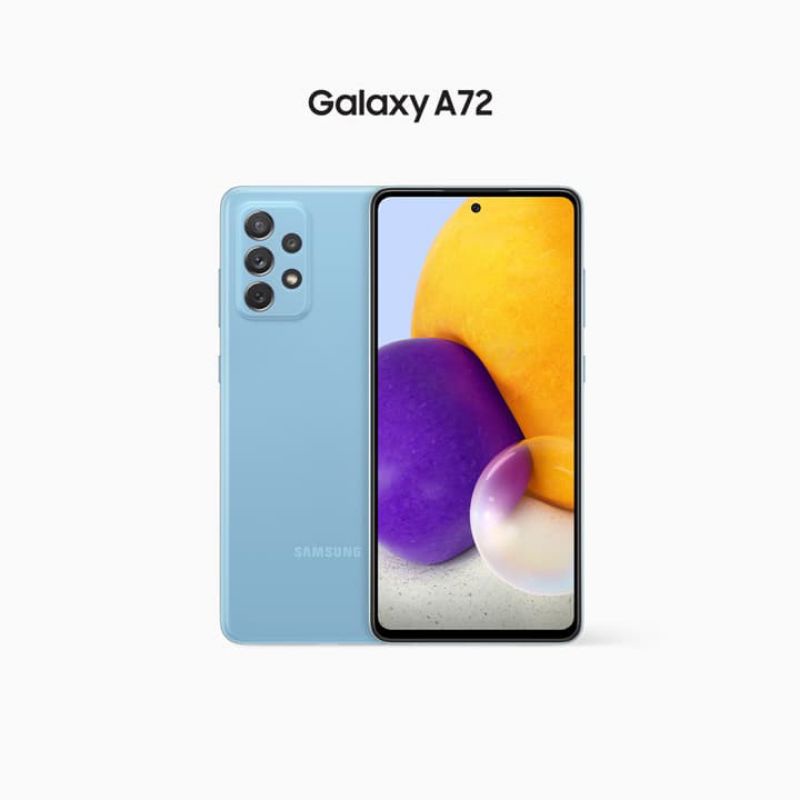 HP Baru Samsung Galaxy A72 8/256 Ram 8GB Rom internal 256GB - New SEIN Original Garansi Resmi - Handphone Tipe Tinggi - 64MP NFC Super AMOLED - Warna Terbaru Black violet Blue White Hitam Ungu Biru Putih - 8/128 128GB 8 128 256 GB-Awesome Blue