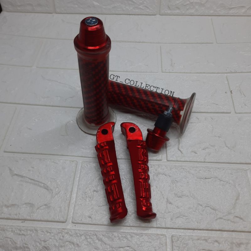 Paket Variasi Yamaha Footstep Belakang Vixion + Handgrip Karbon + Jalu Stang Matic