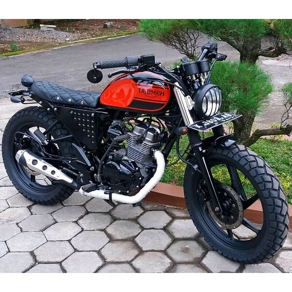 paket scrambler new megapro monoshock lengkap sama ban