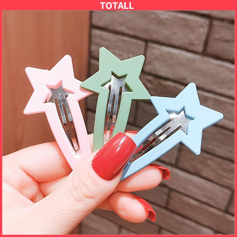 COD 6 PCS Sederhana Temperamen Jepit Rambut Gadis Sisi Poni Jepit Rambut Rusak Rambut Permen Klip Warna-Totall