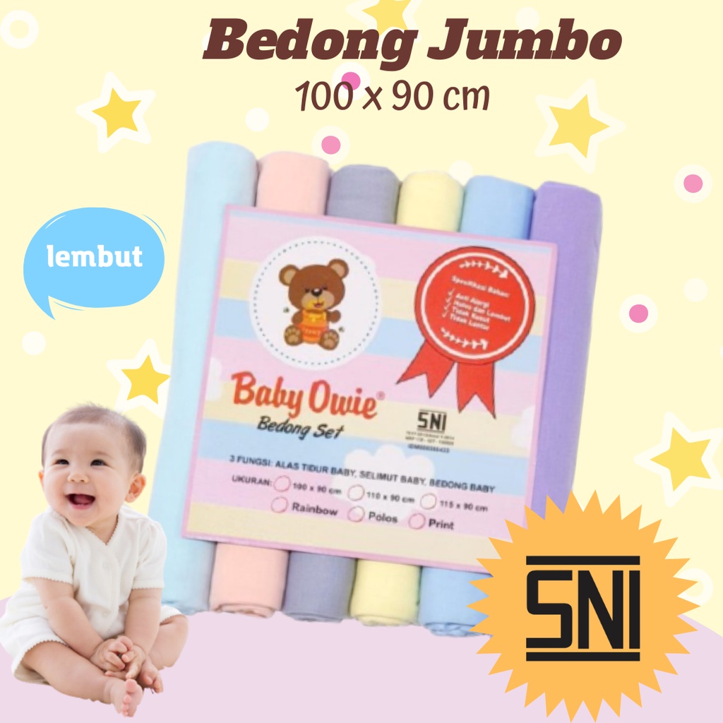 Bedong Bayi Polos Jumbo Murah Kain Bedong Bedongan Bayi Kaos Jumbo Lembut Set isi 6 pcs Premium bukan libby