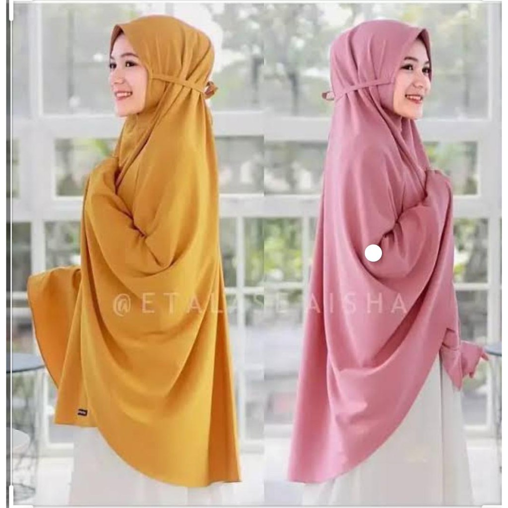 Harga Promo Bisa COD Hijab Instant Bergo Maryam JUMBO XXL Hijab Syari Kerudung Jumbo-kunyit
