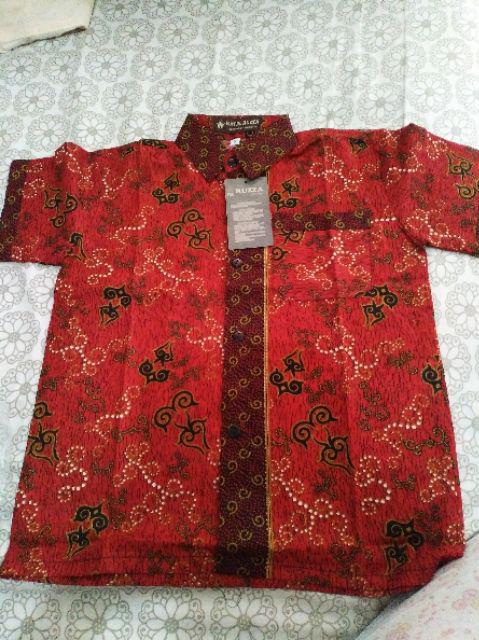 Ruzza Batik Anak Ukuran 0-15 Tahun Kemeja Motif Sogan Salju Hitam Abu