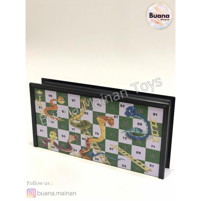 MAINAN PAPAN MAGNET ULAR TANGGA SNAKE LADDERS